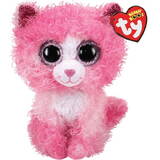 Jucarie Plush Cat pink with curly hair Reagan 24 cm 36479