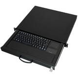 19" Rack 1U Tastatur DE Touchpad USB Negru