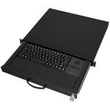 19" Rack 1U Tastatur DE Trackball PS2&USB Negru