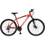 Bicicleta MTB Montana C2799A, 27.5 inch, 21 viteze, cadru aluminiu, frane disc, manete schimbator Shimano rotative, rosu/negru/alb