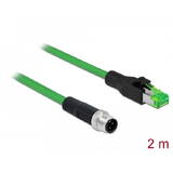 Cablu de rețea M12 4 pin D-codat la RJ45 priză PVC 2 m