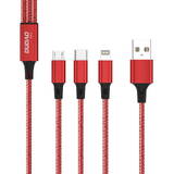USB TGL2 3in1 USB-C / Lightning / USB 2.4A, 1.2m (Rosu)