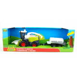 Combine harvester with trailer sound/light in box